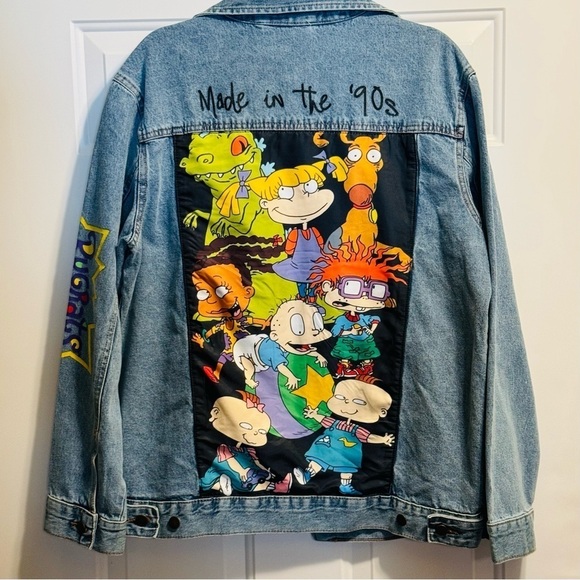 Nickelodeon Made in the 90's Cartoons Rugrats Jean Jacket Unisex Large - Picture 9 of 13